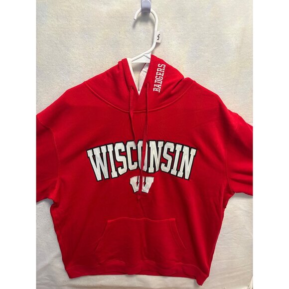 Stadium Athletics Wisconsin Badgers Hoodie 2X Red & White Cotton Blend - Picture 2 of 9